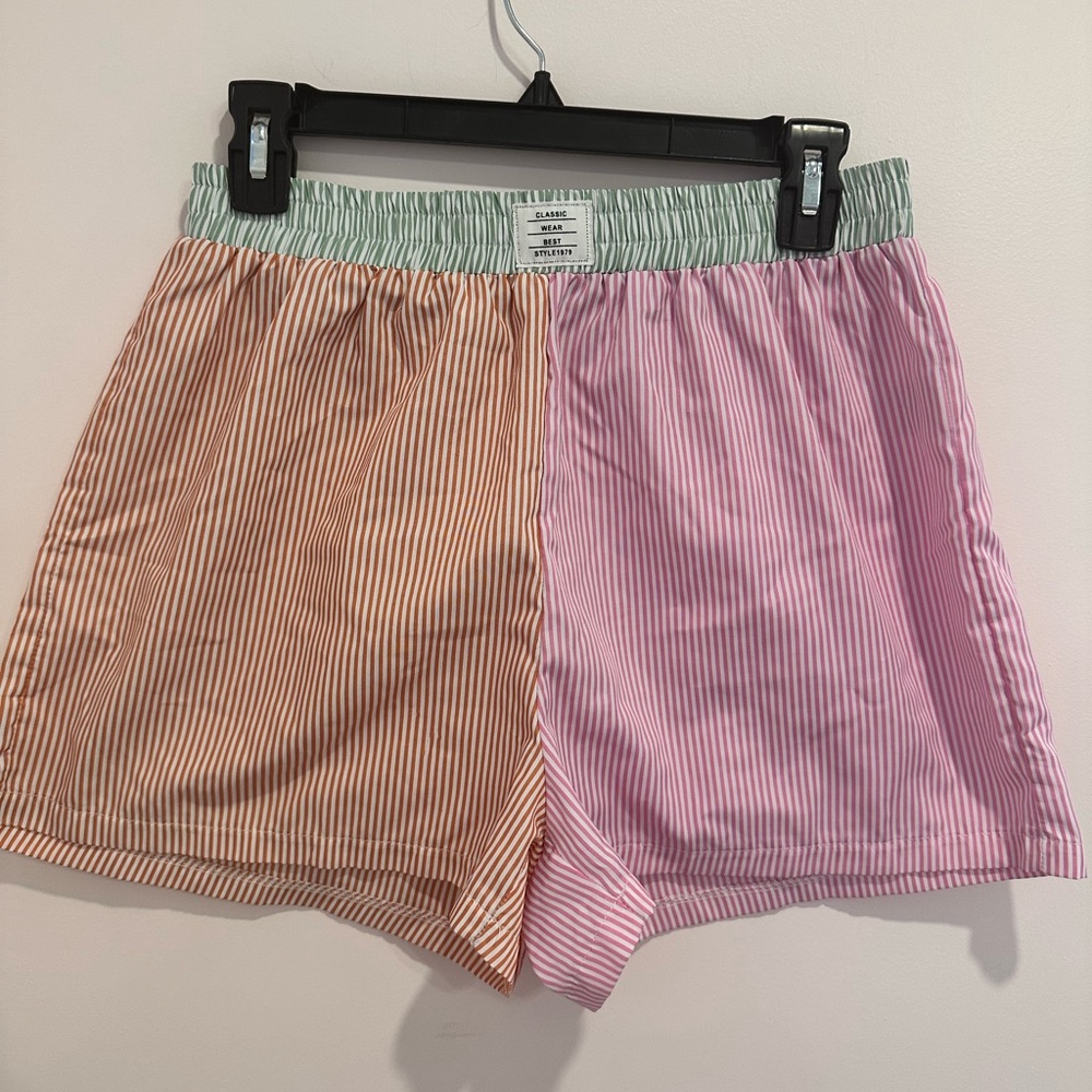 2 PACK - Striped Boxer Shorts | Pink/Orange & Blue/White | size M/L